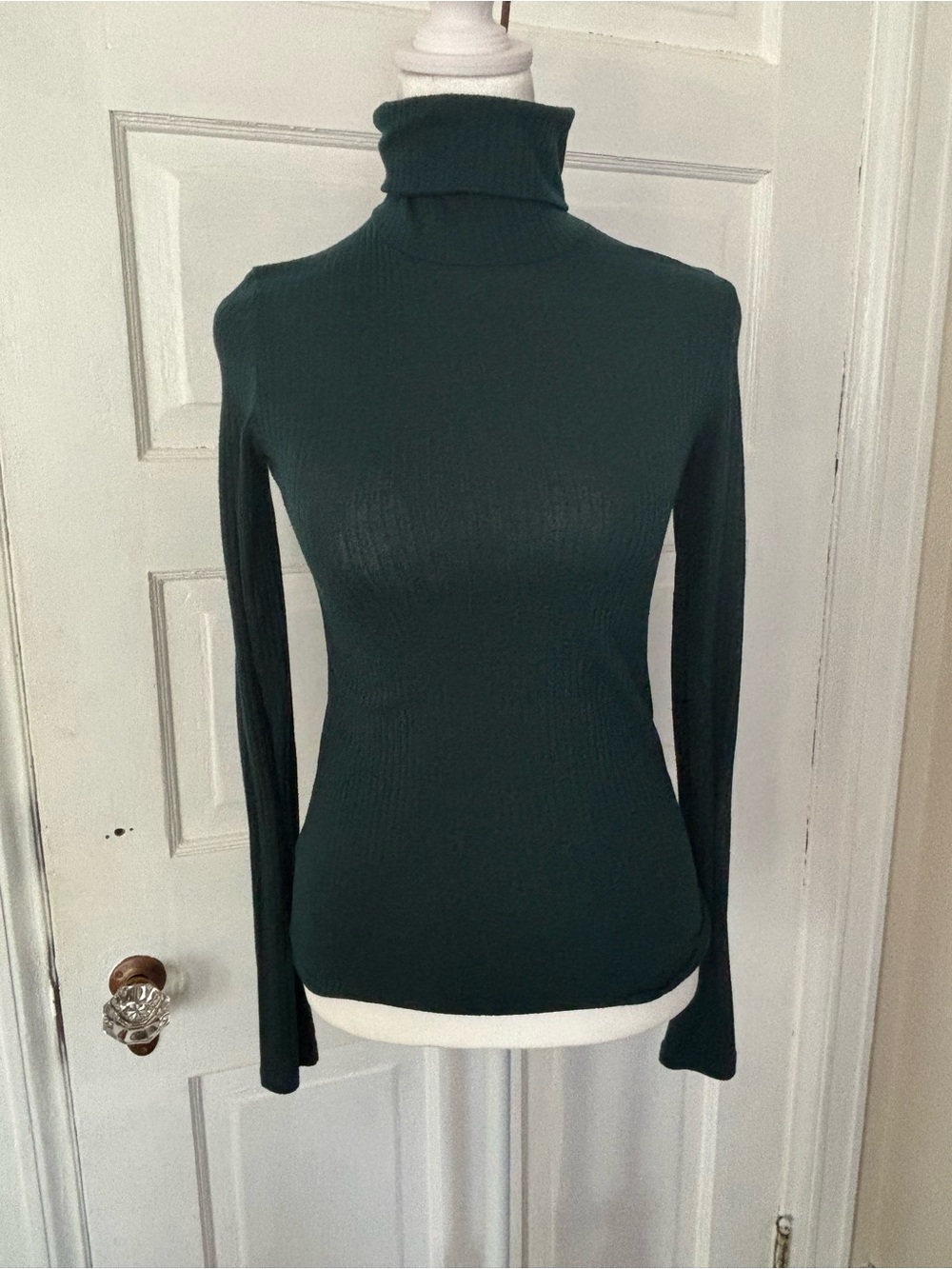 Madewell Forest Green Ribbed Turtleneck